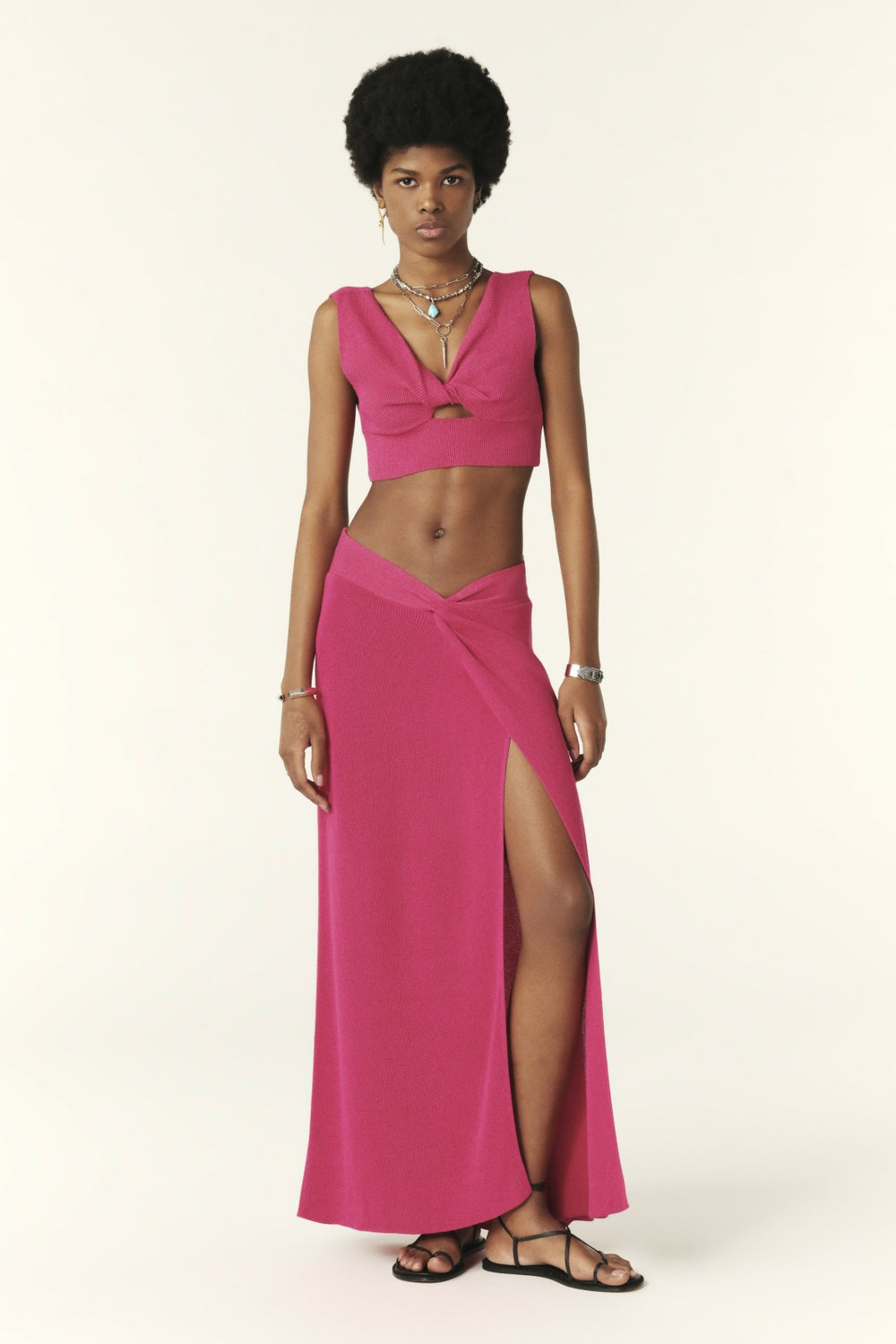 Shaker-Stitch Skirt Thatyana Rose