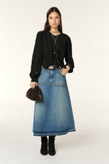 Denim Midi Skirt Valentia Blue