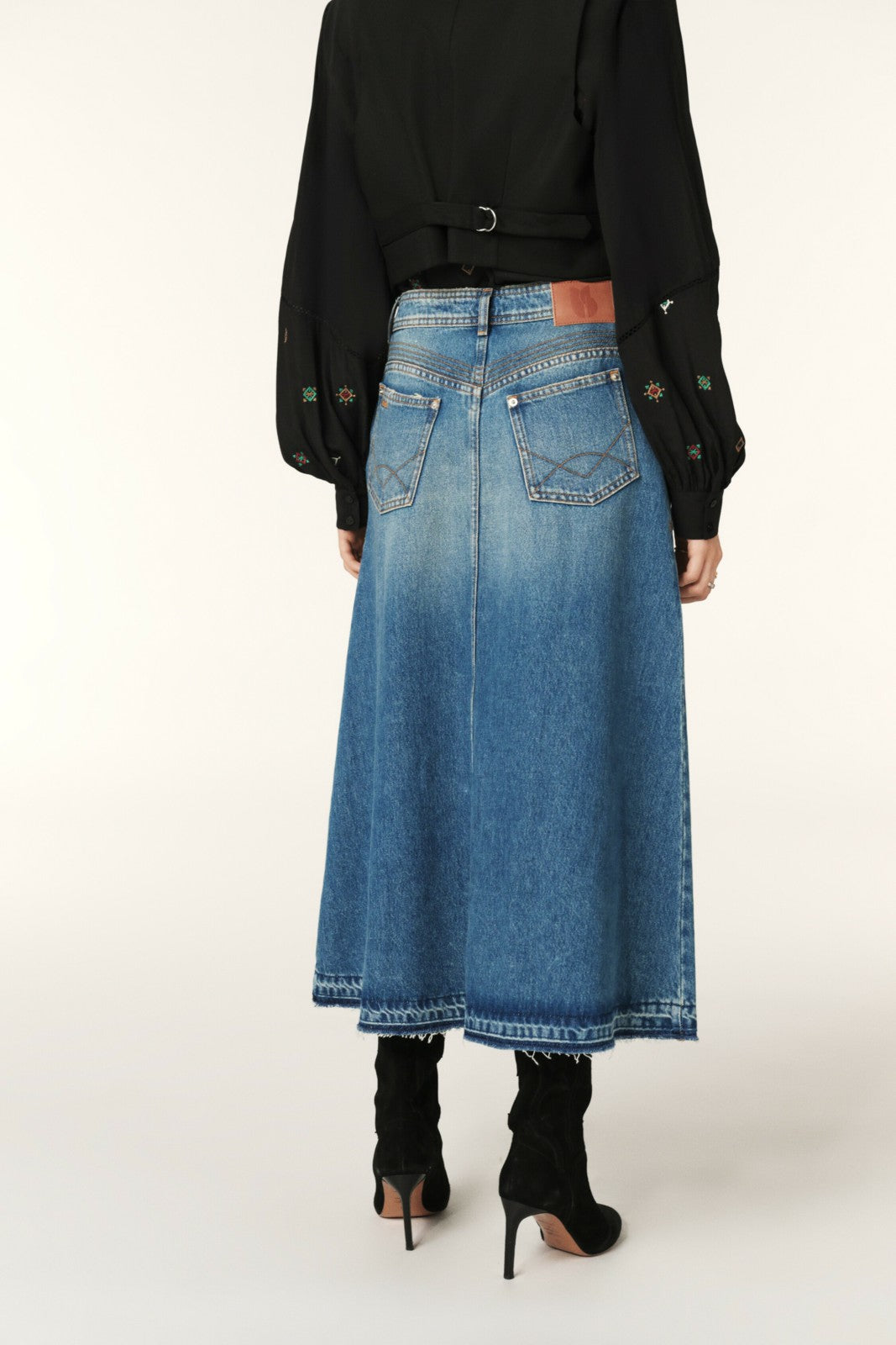 Denim Midi Skirt Valentia Blue