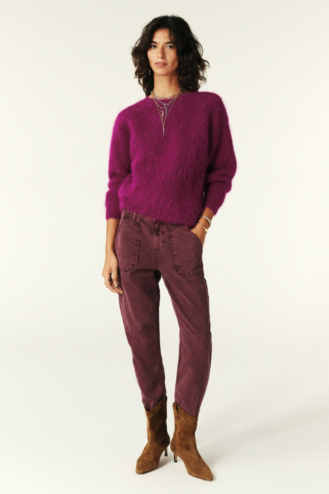 Jumper With Twisted Back Fill Rose
