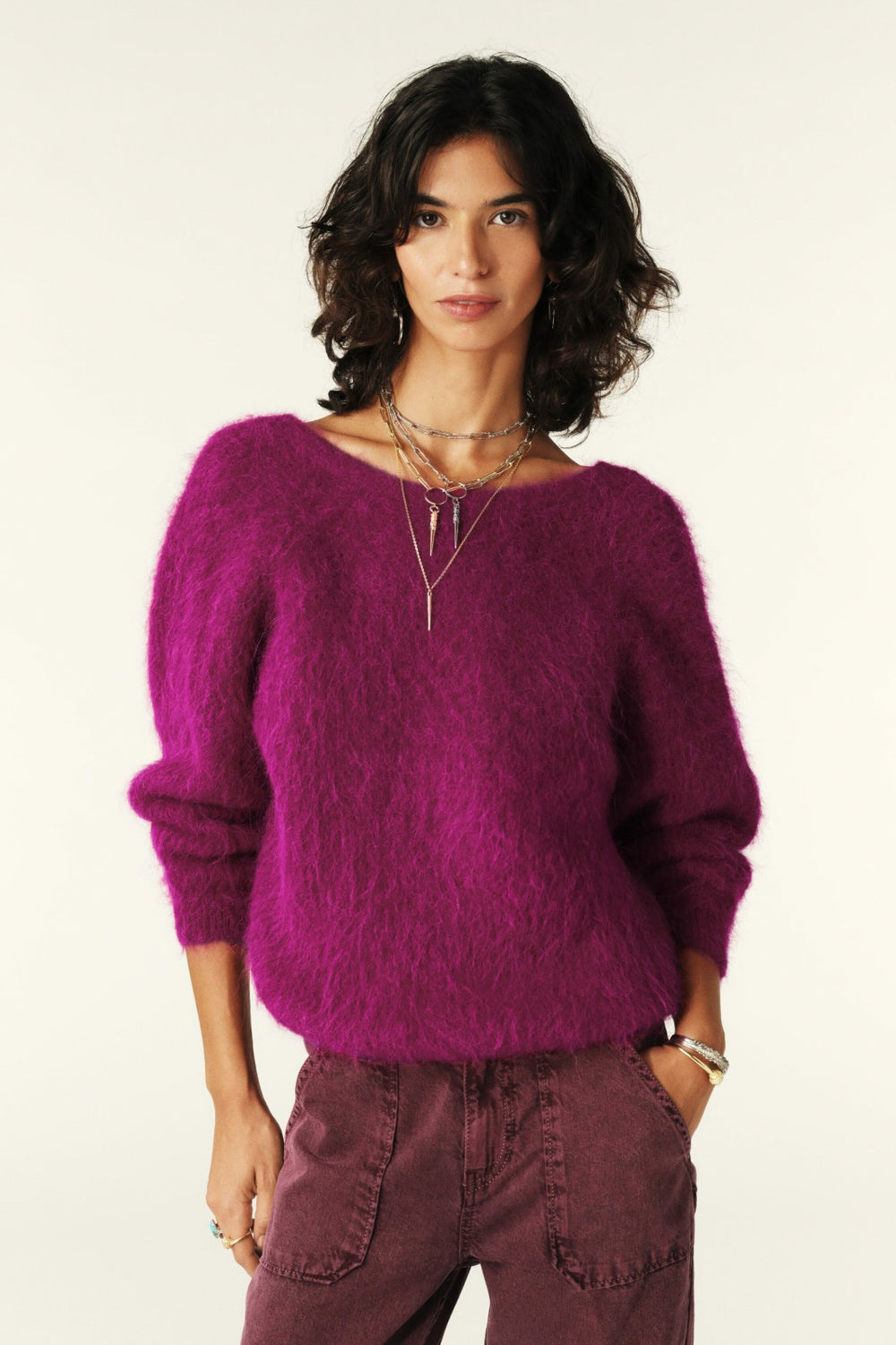 Jumper With Twisted Back Fill Rose