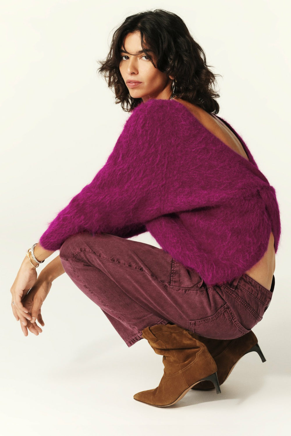 Jumper With Twisted Back Fill Rose