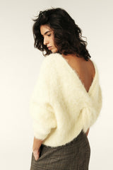 Jumper With Twisted Back Fill Blanc