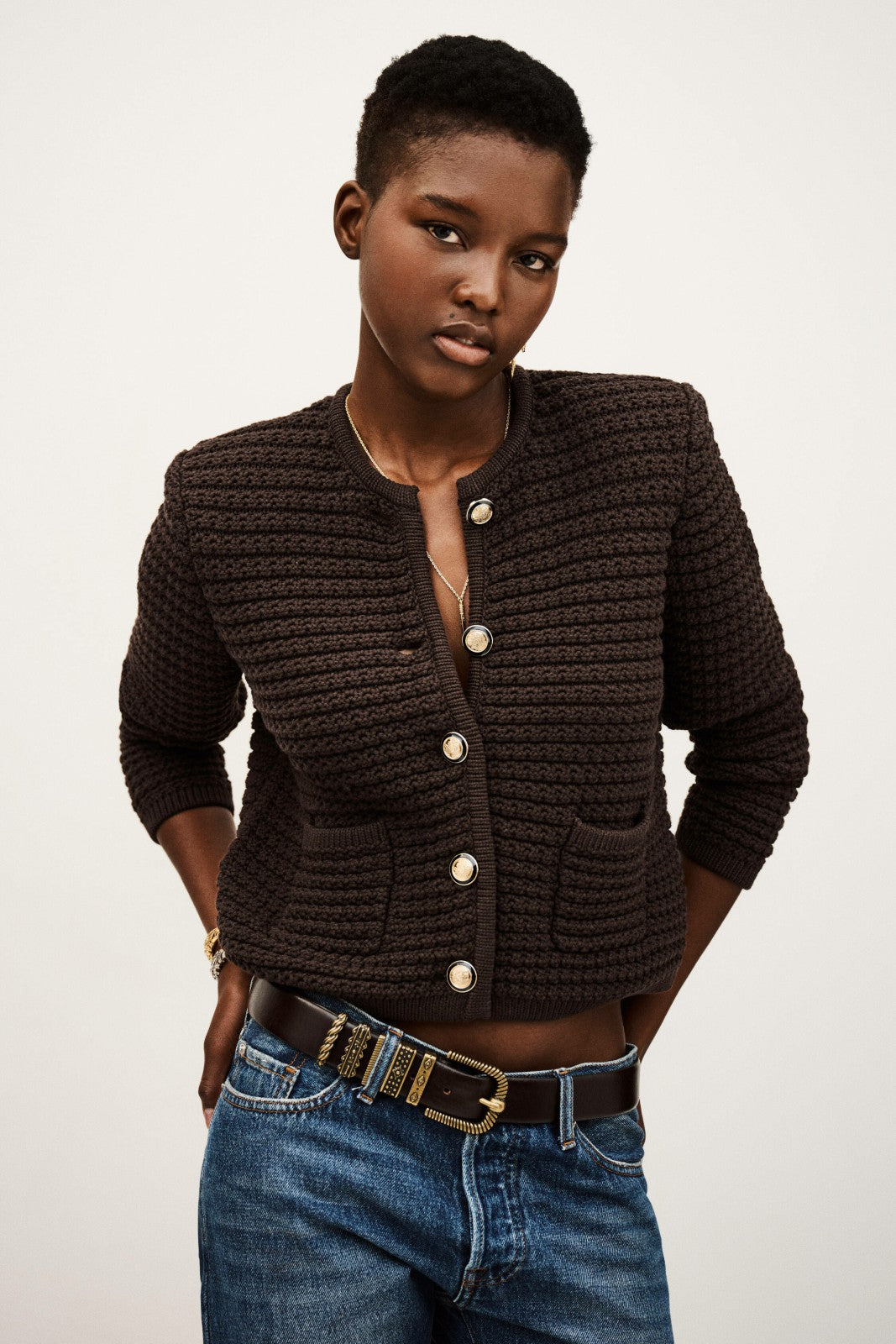Long-Sleeved Cardigan Gaspard Chocolat