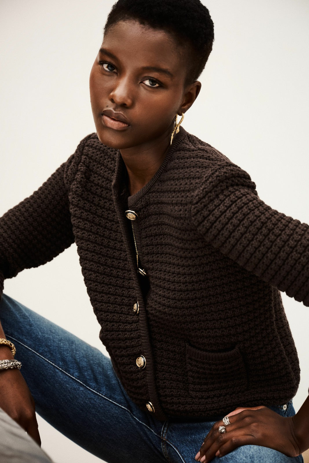Long-Sleeved Cardigan Gaspard Chocolat