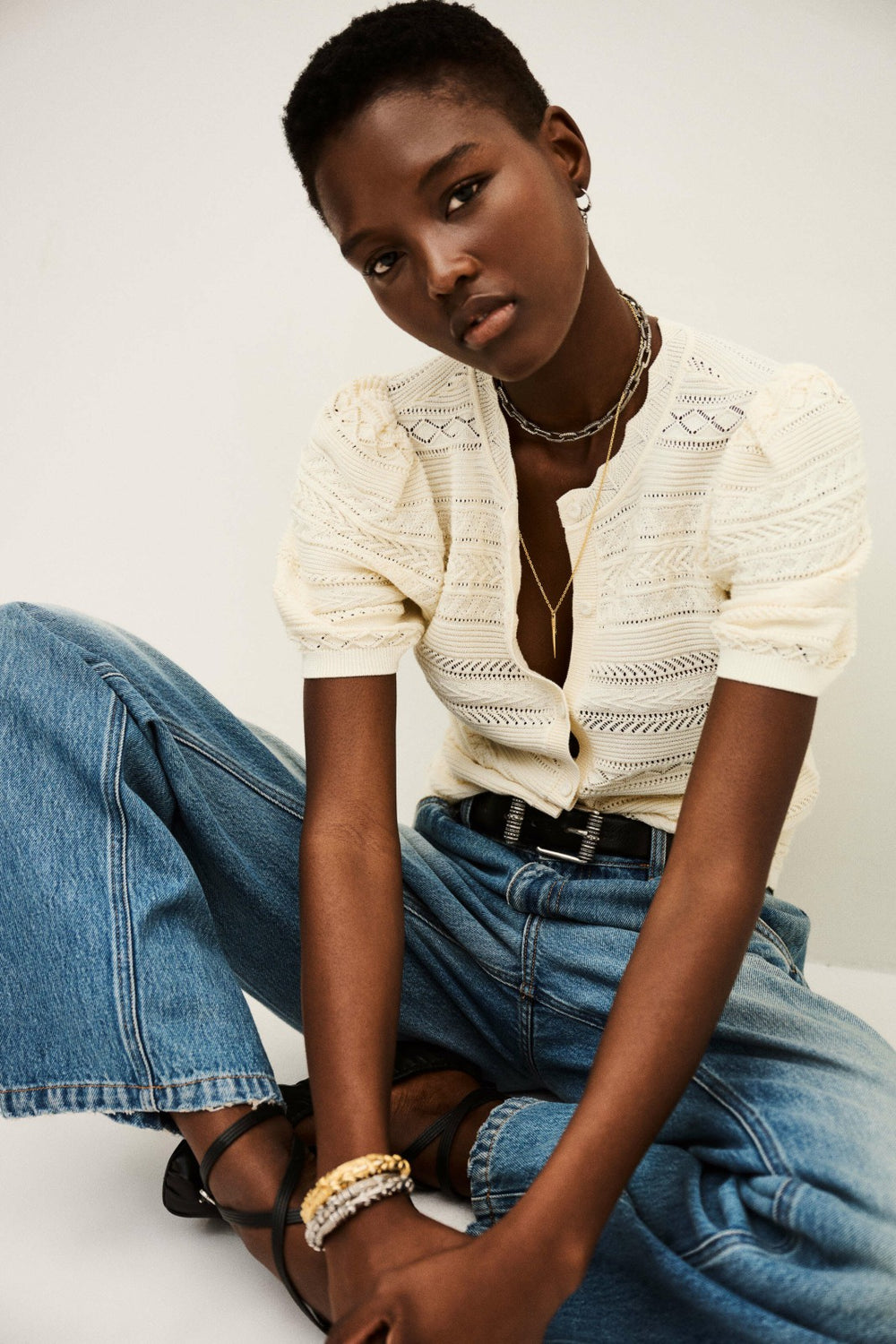 Short-Sleeve Vest Vinat Ecru