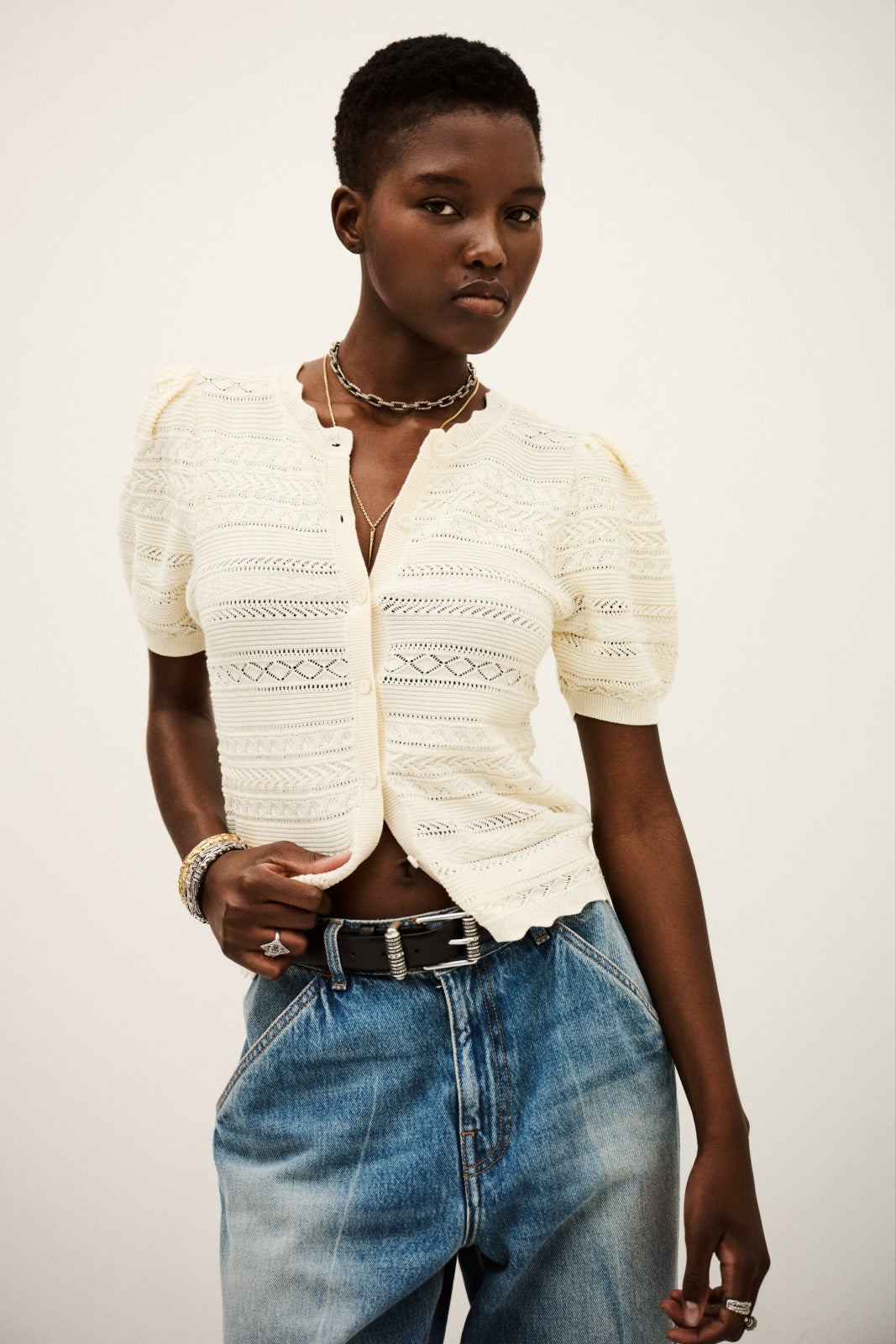 Short-Sleeve Vest Vinat Ecru