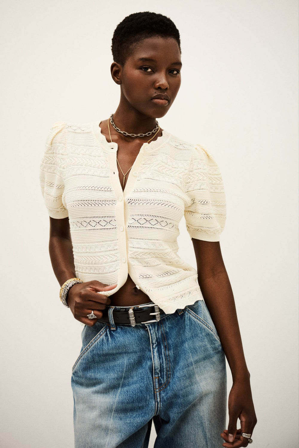 Short-Sleeve Vest Vinat Ecru