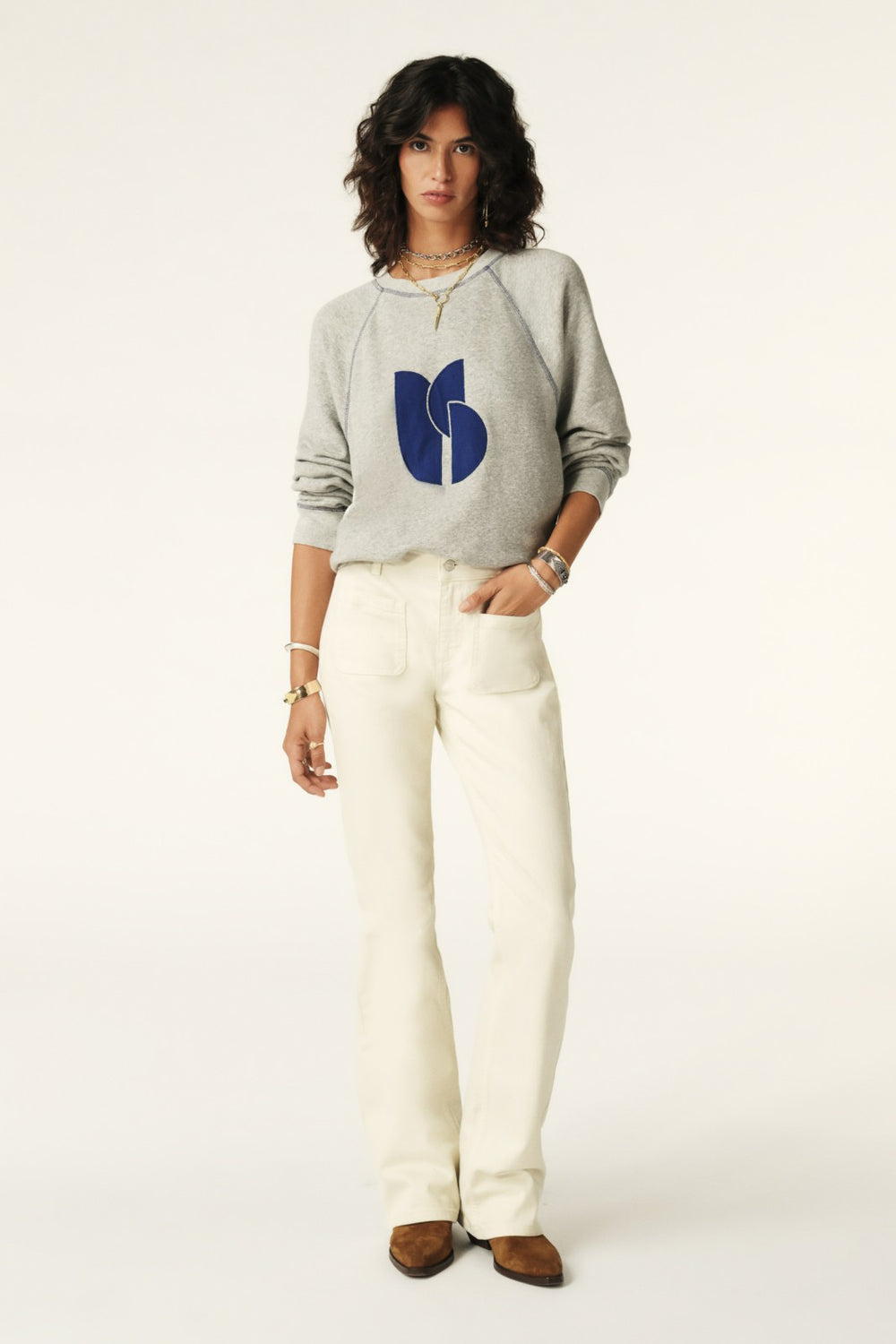 Baggy Sweatshirt Bart Gris