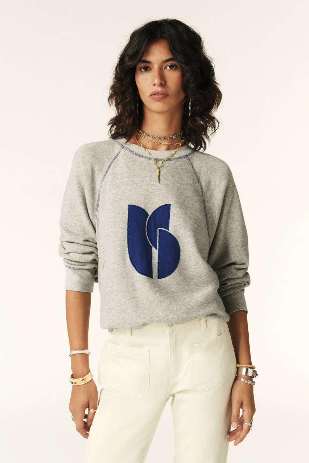 Baggy Sweatshirt Bart Gris