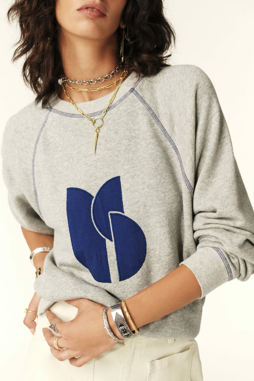 Baggy Sweatshirt Bart Gris