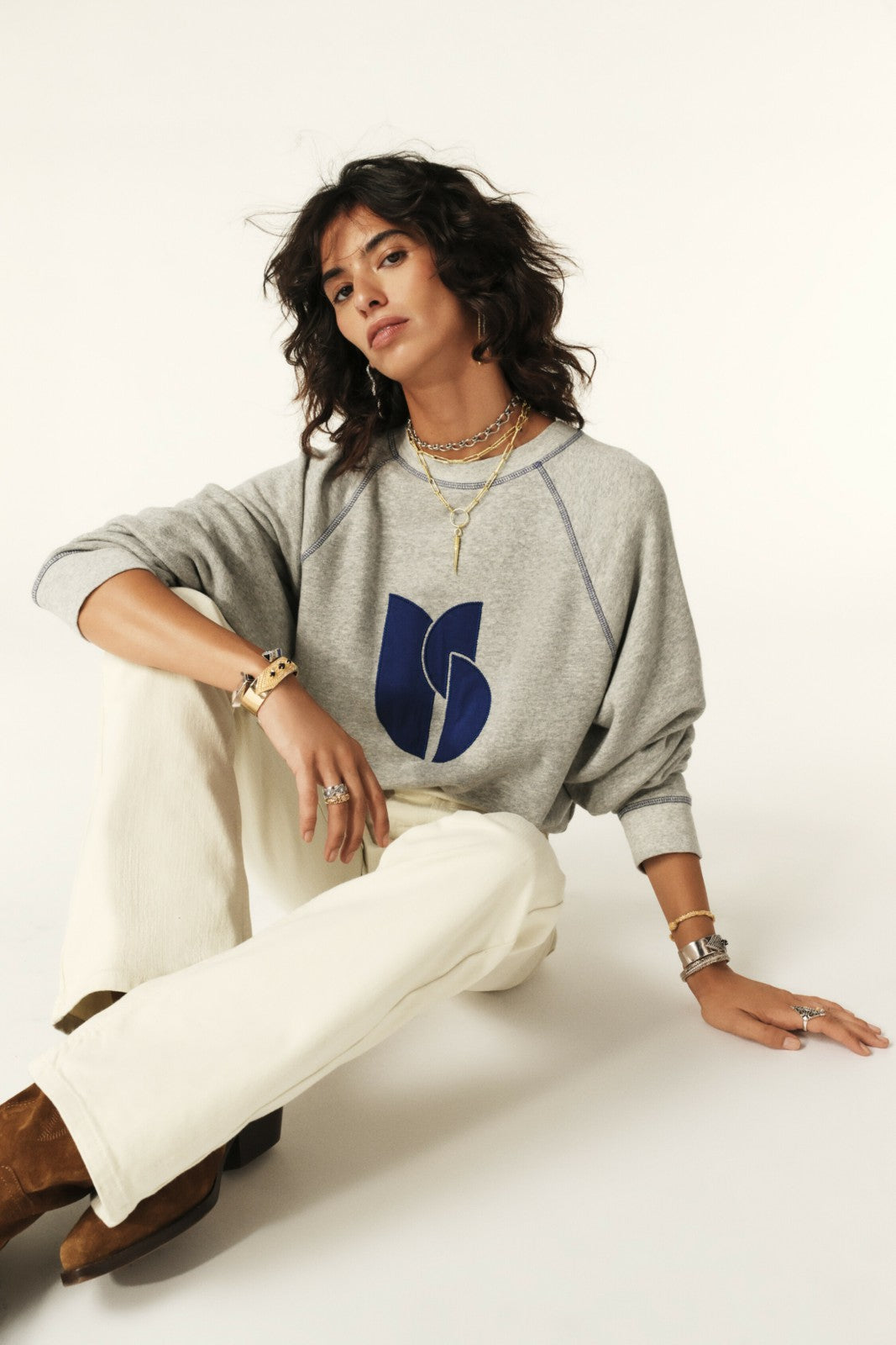 Baggy Sweatshirt Bart Gris