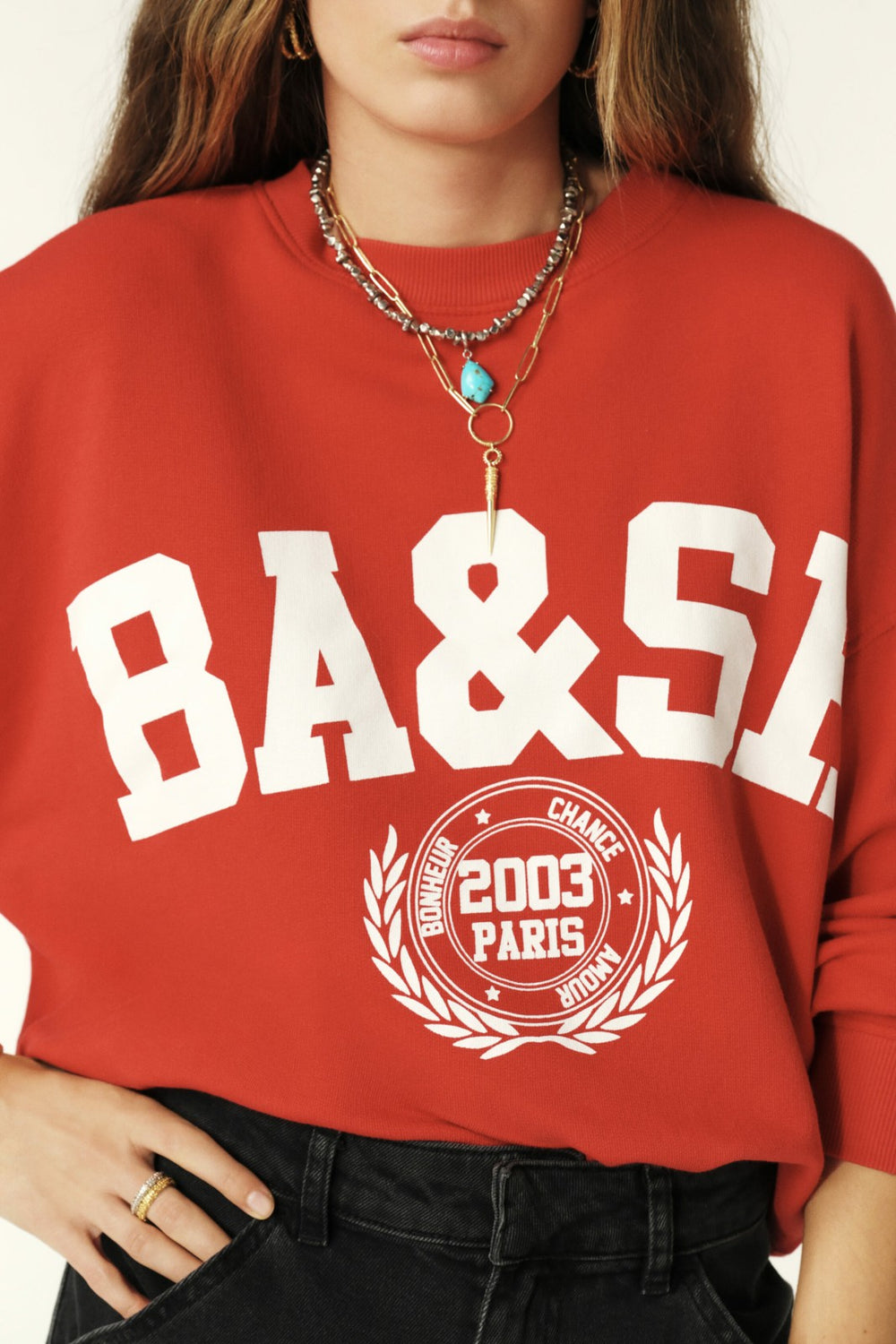 Cropped Sweatshirt Benjamin Rouge