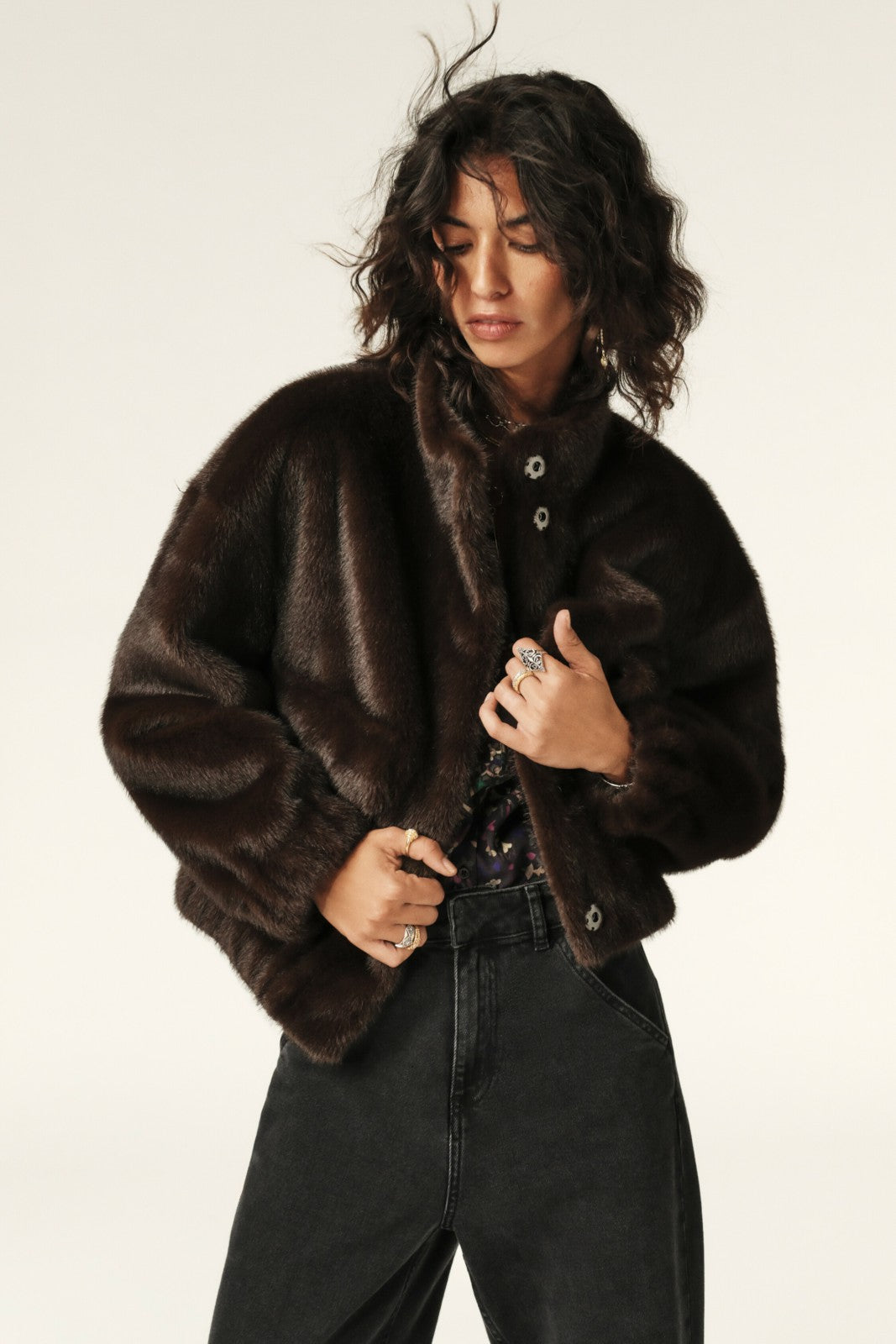 Short Loose-Fit Jacket Paros Chocolat
