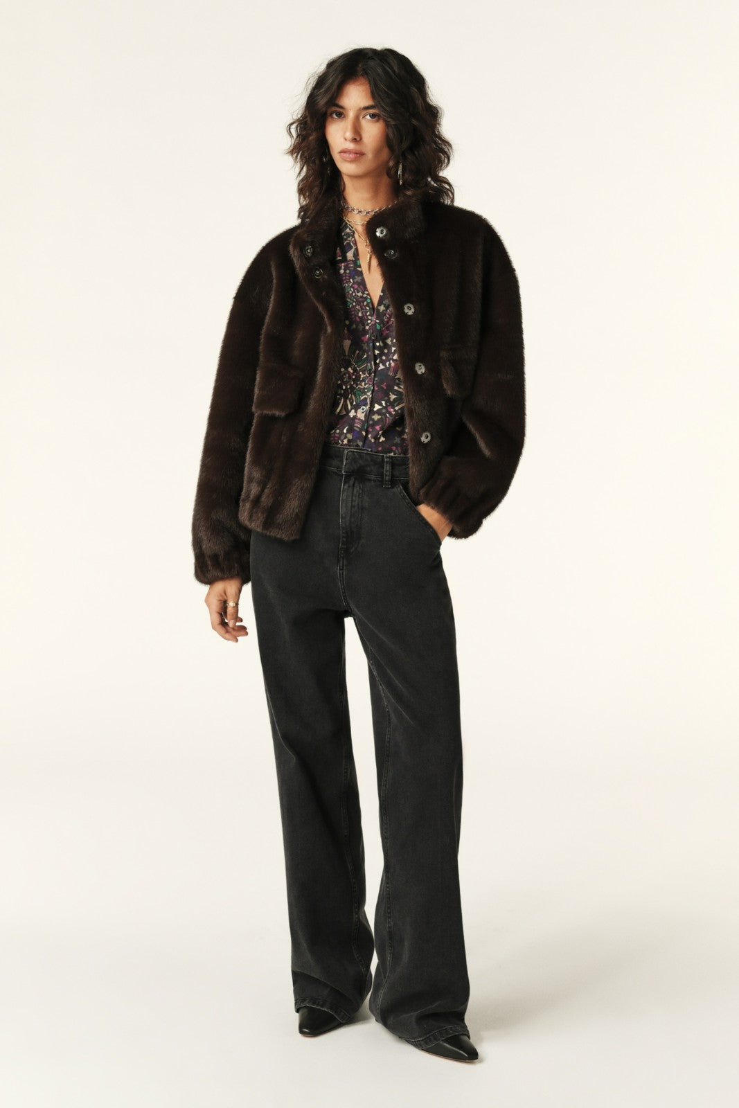 Short Loose-Fit Jacket Paros Chocolat