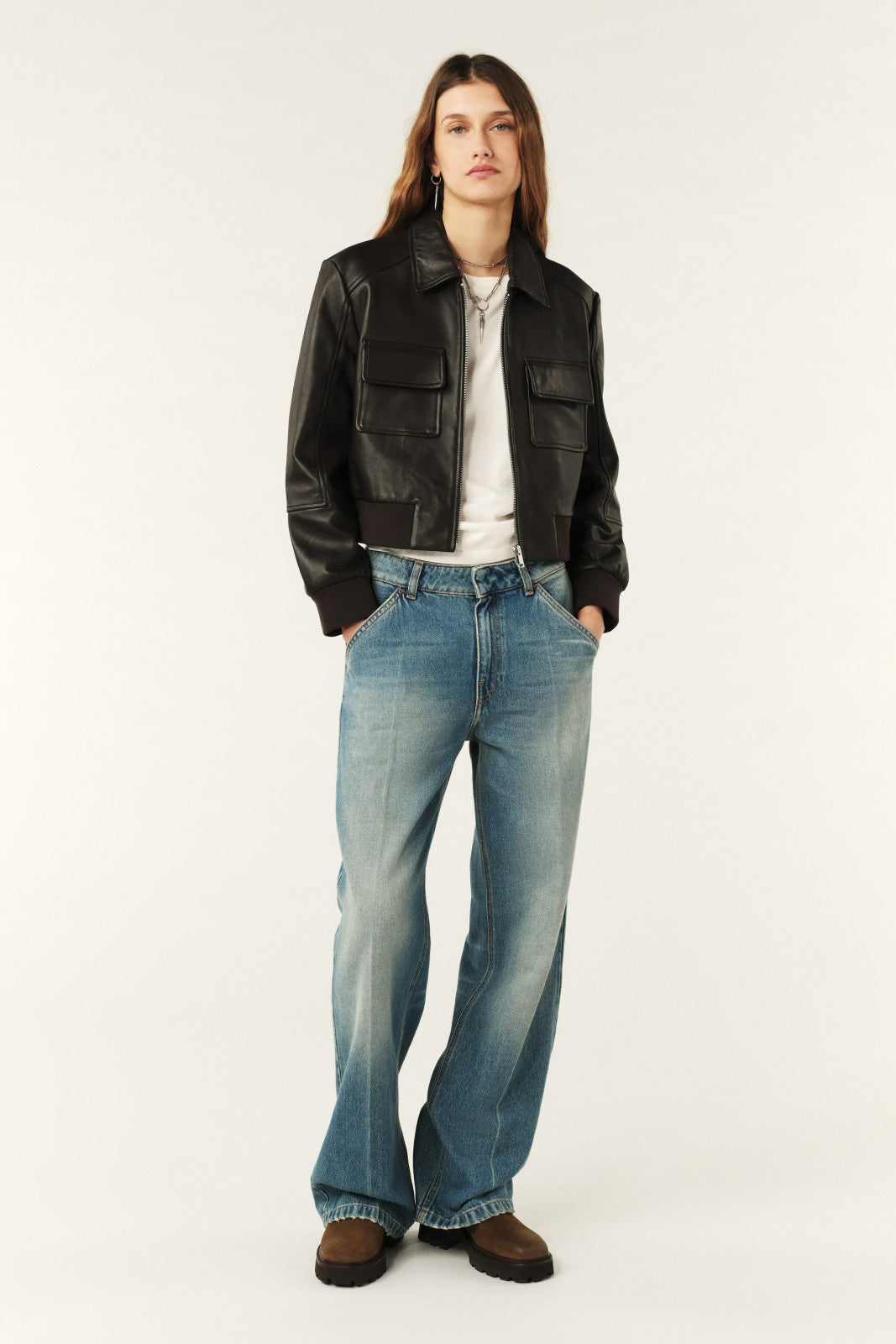 Leather Jacket Utica Marron
