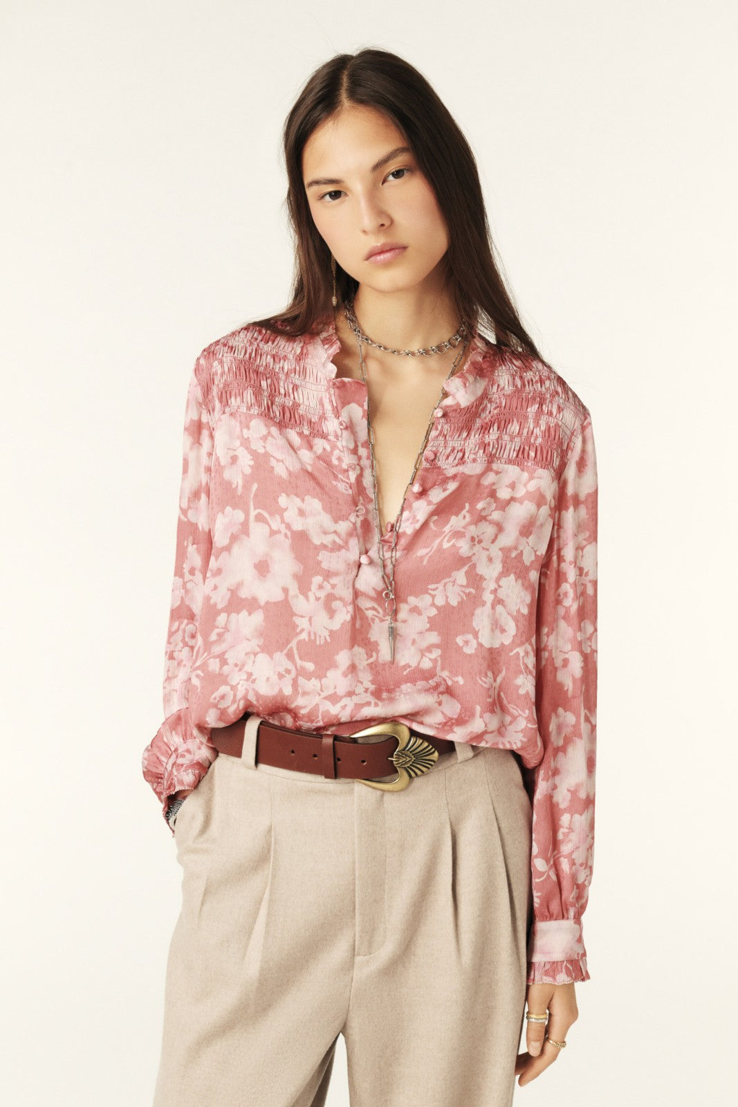 Long-Sleeved Blouse Amaury Rose