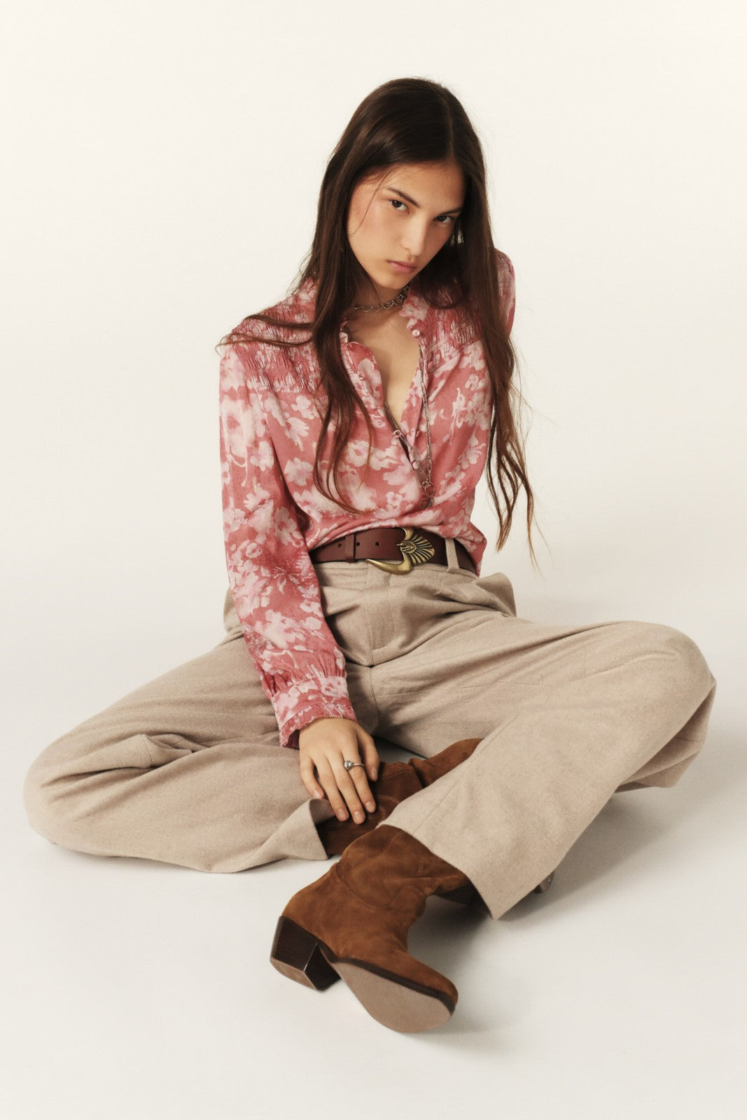 Long-Sleeved Blouse Amaury Rose