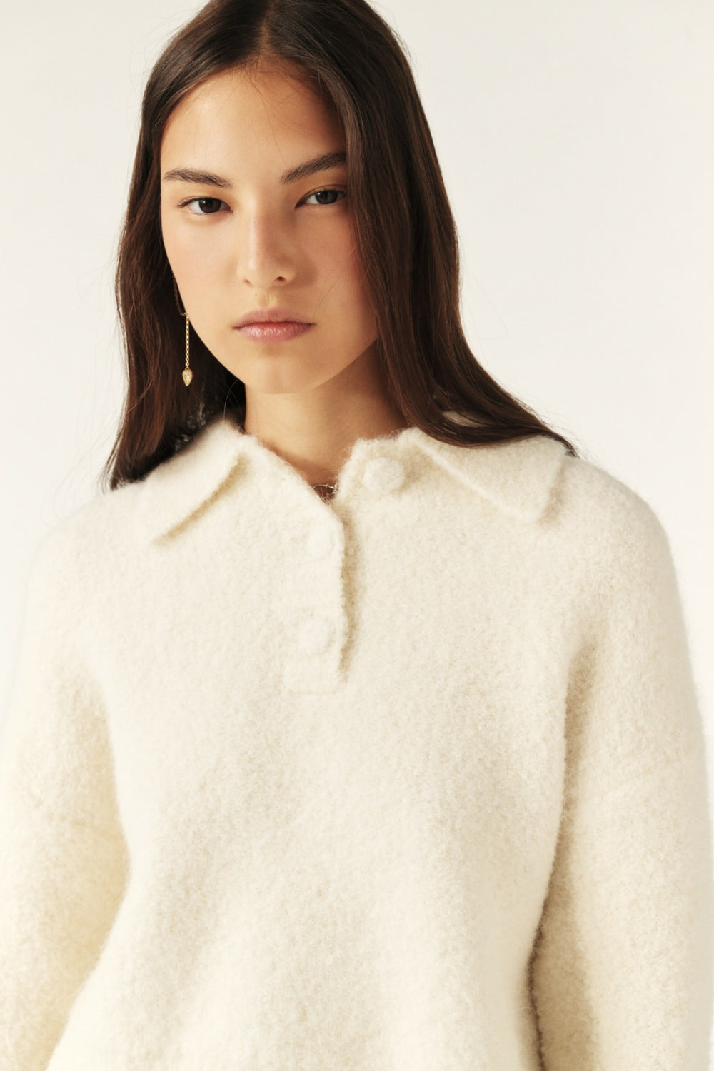 Knit Polo Shirt Bouha Ecru