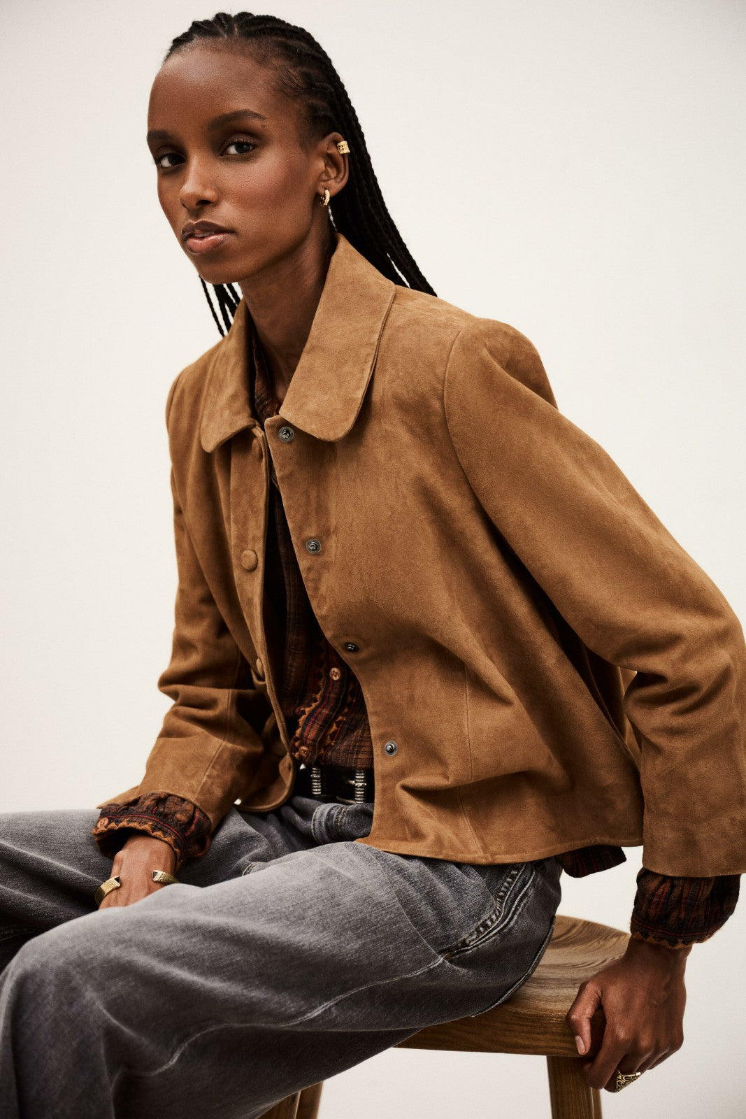 Straight-Cut Jacket Milas Marron