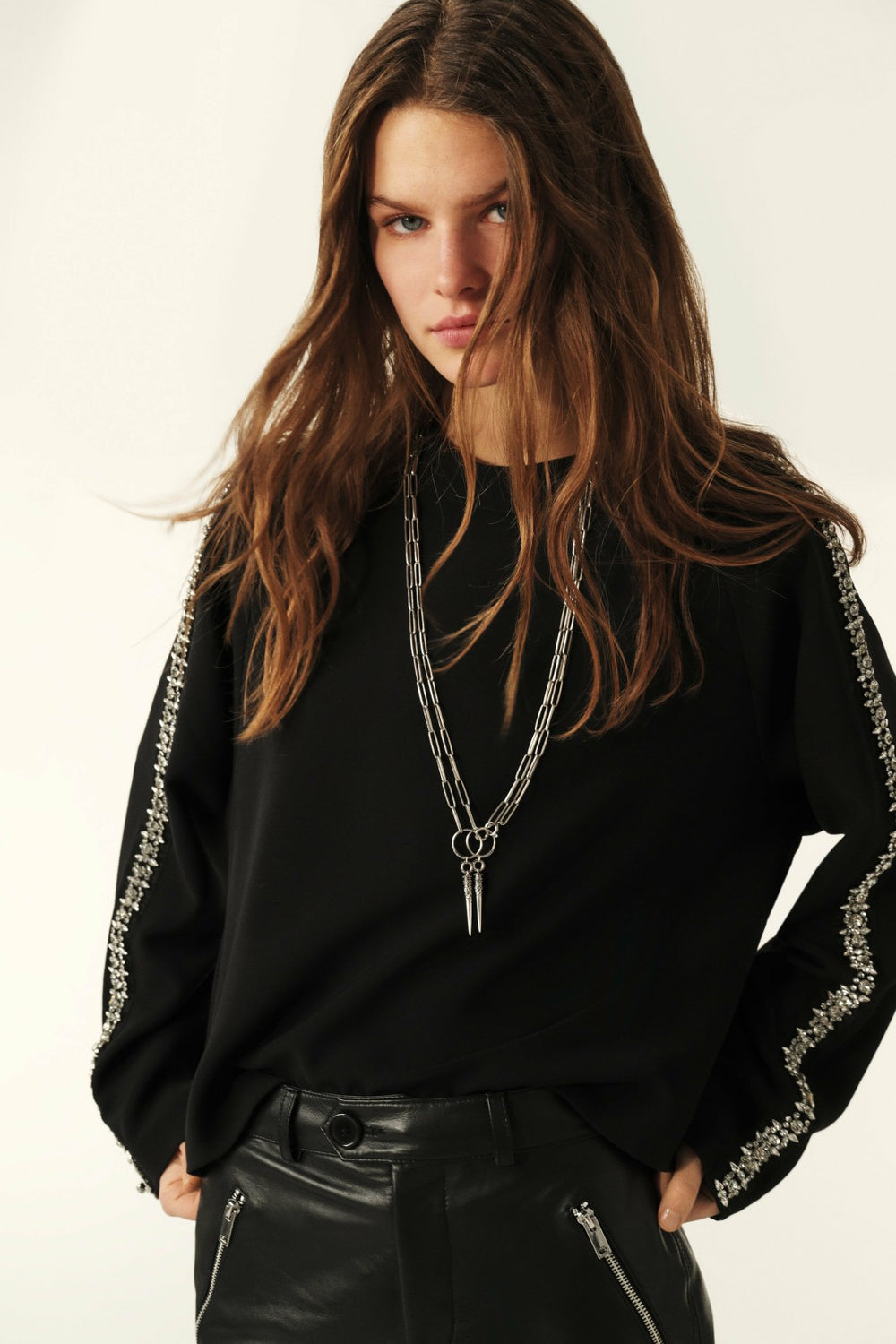 Top With Diamanté Bands Scotty Noir