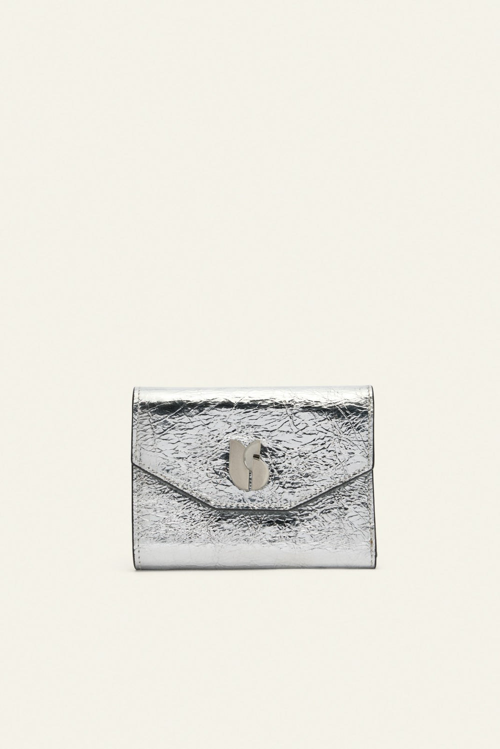 Laminated Leather Card Holder Trifold Argent