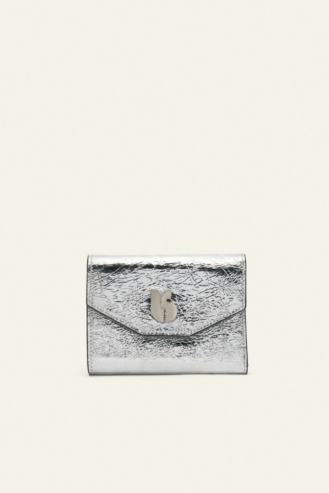 Laminated Leather Card Holder Trifold Argent