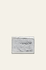 Laminated Leather Card Holder Trifold Argent
