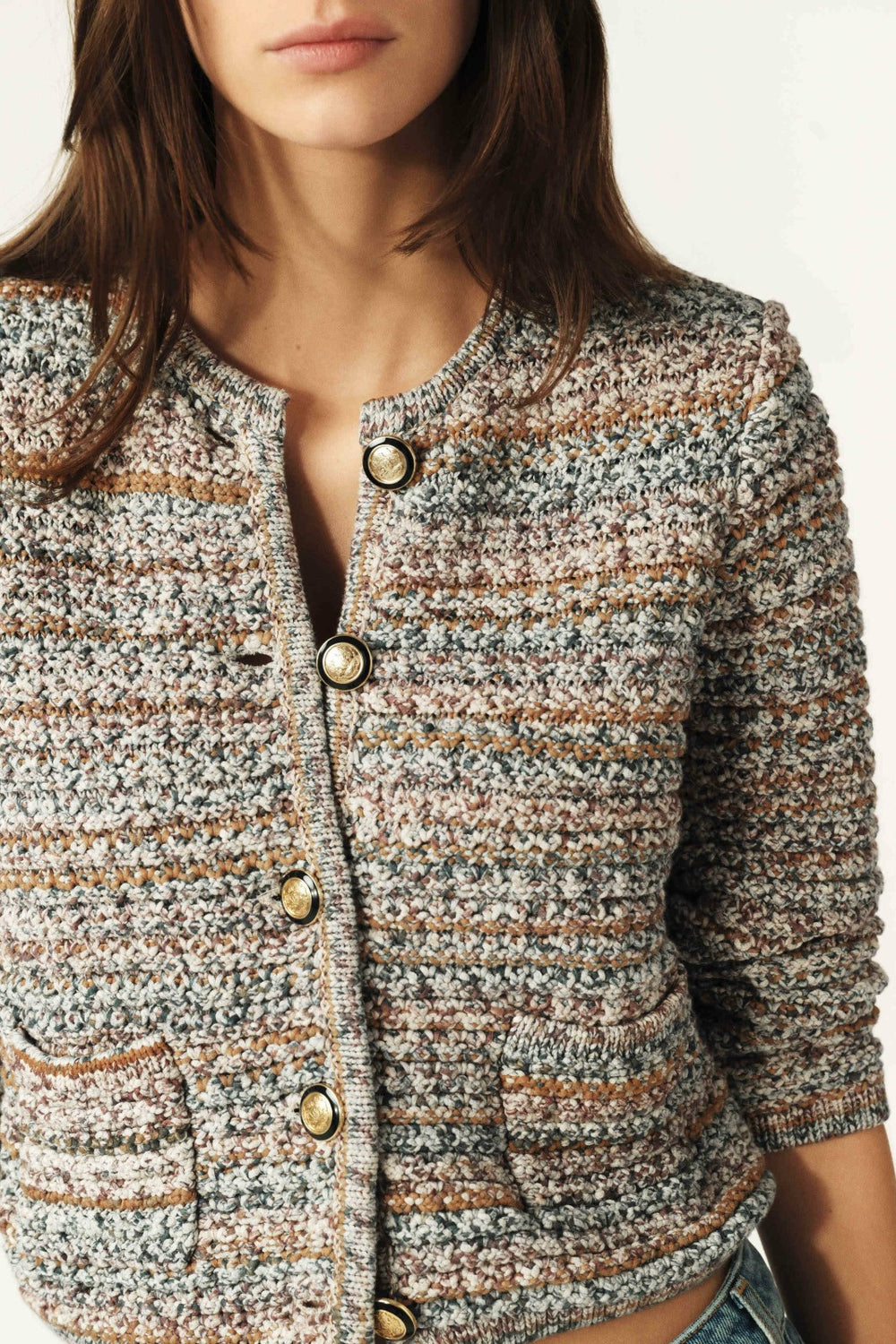 Long-Sleeved Cardigan Guspa Ecru