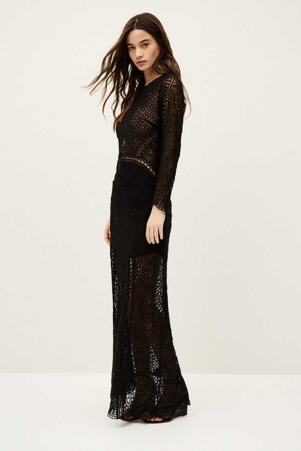 Crochet Maxi Dress Gorgeous Noir
