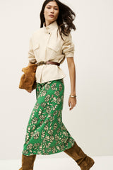 Flowing Midi Skirt Annie Vert