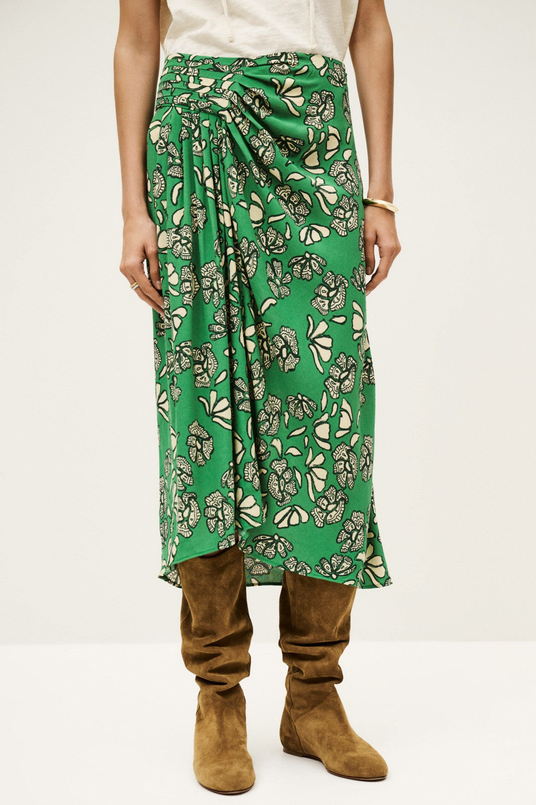 Flowing Midi Skirt Annie Vert