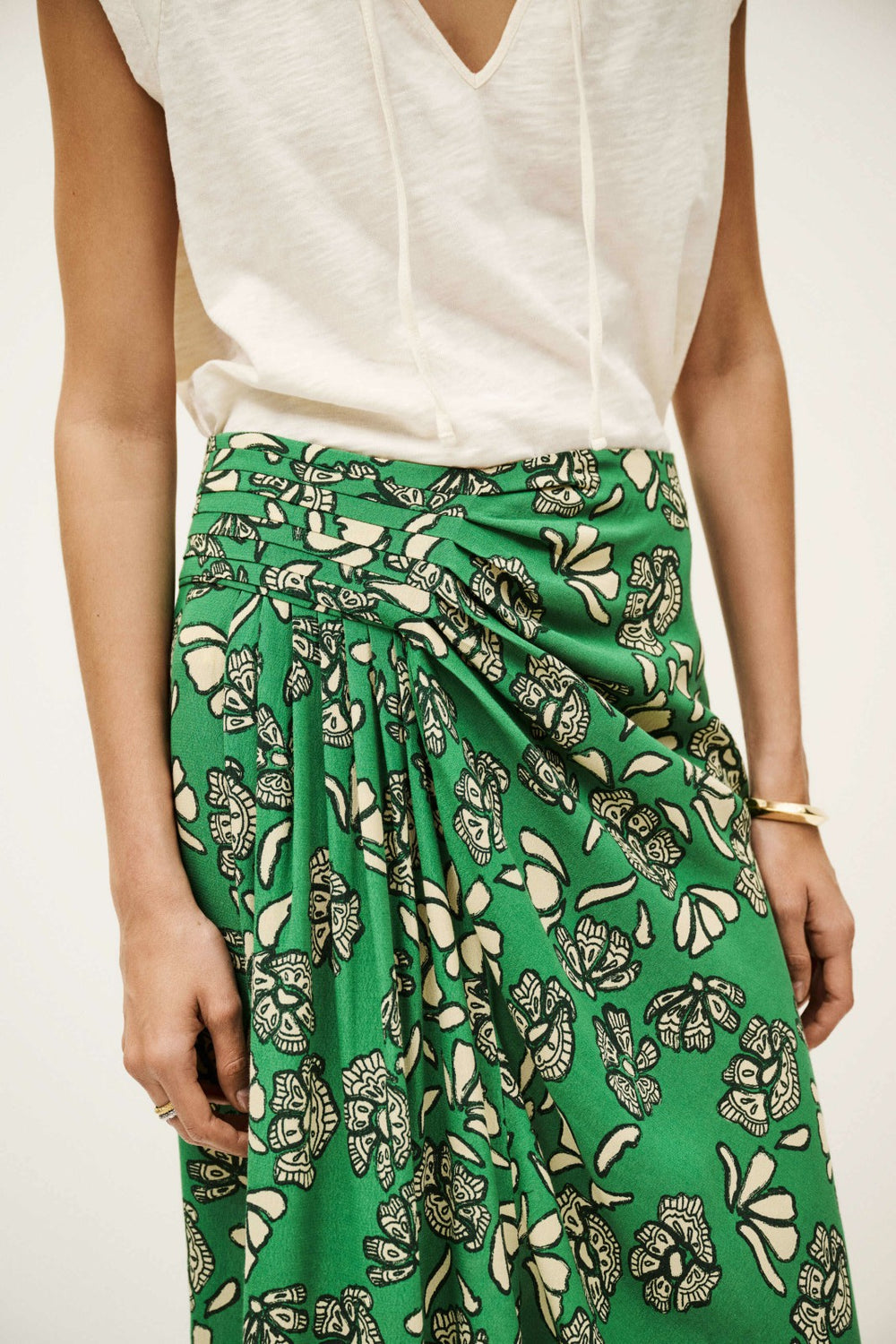 Flowing Midi Skirt Annie Vert