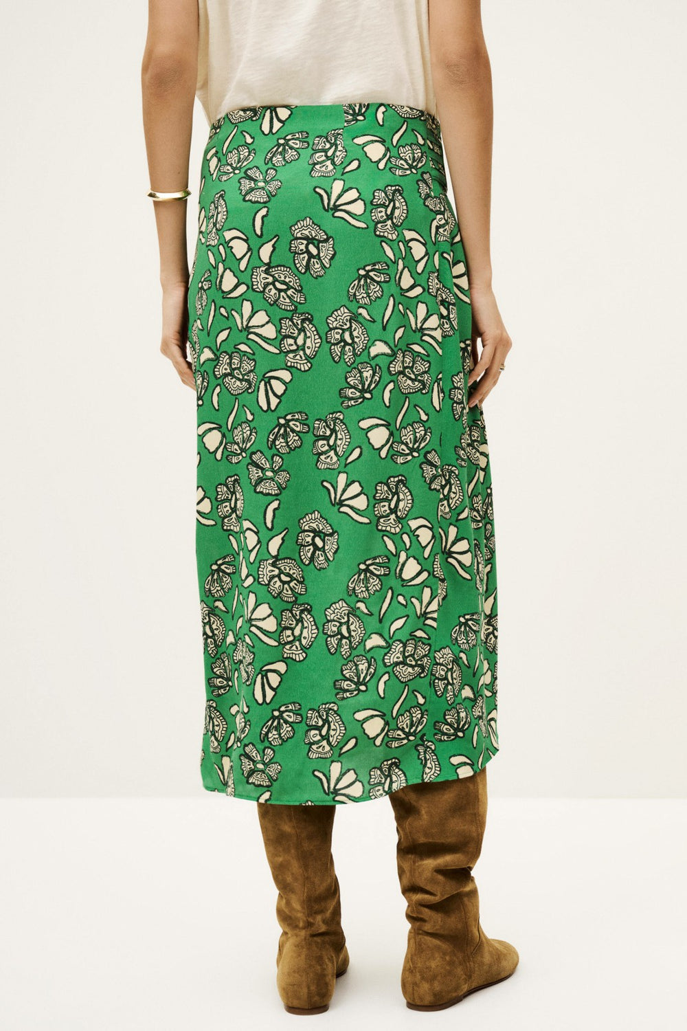 Flowing Midi Skirt Annie Vert
