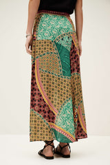 Flowing Midi Skirt Fancy Multi
