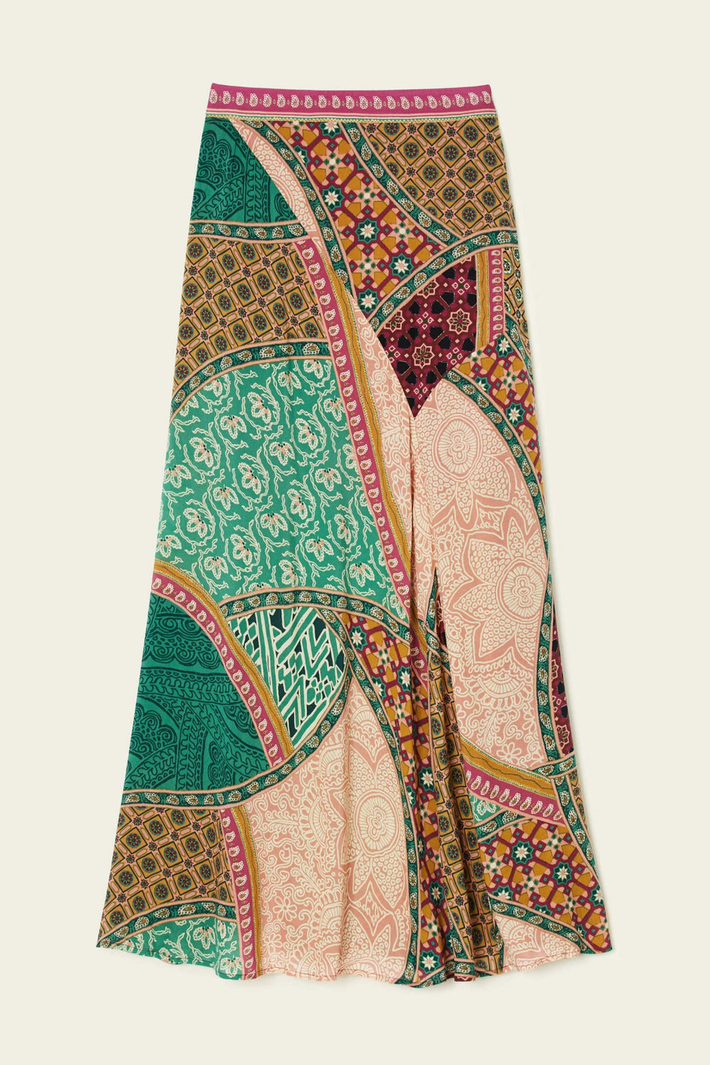 Flowing Midi Skirt Fancy Multi
