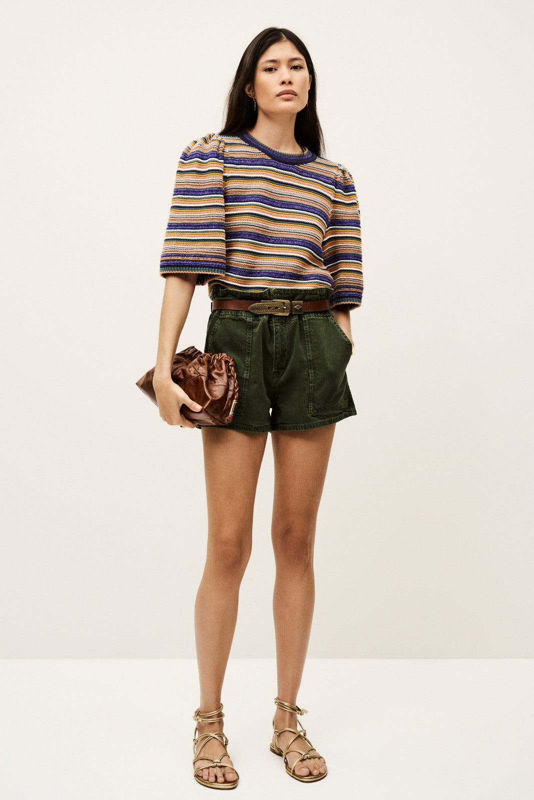 Straight Short Shorts Fabo Kaki