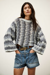 Long-Sleeved Pullover Strecy Blue