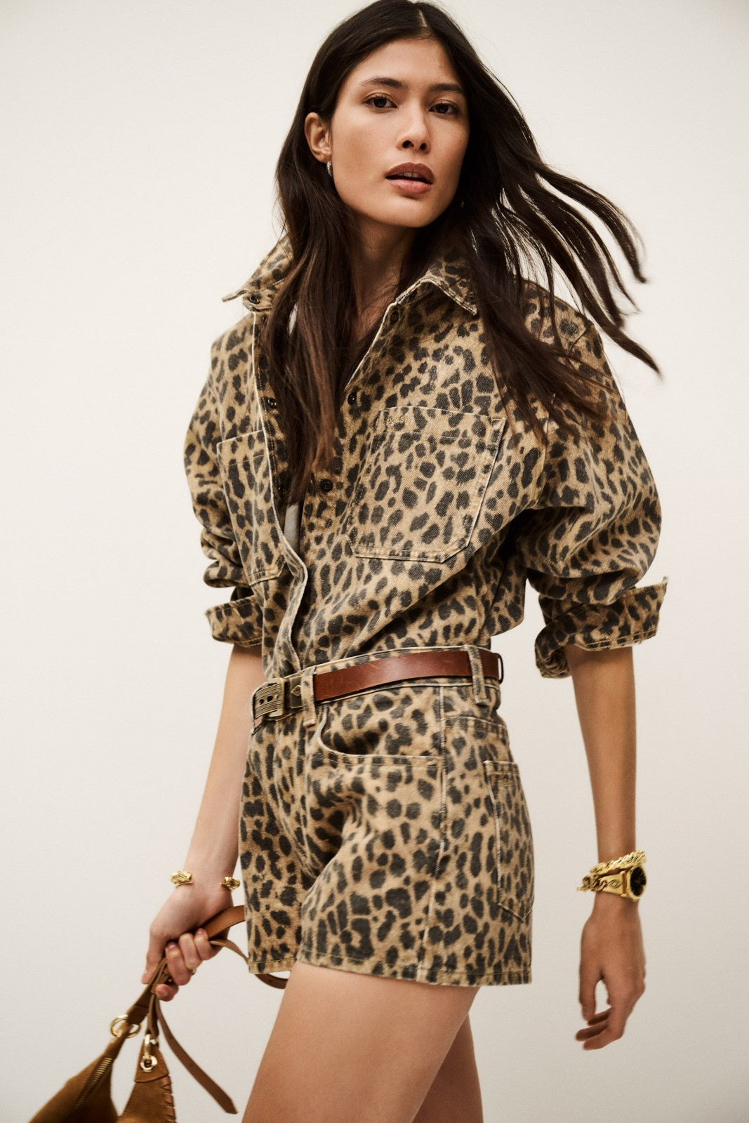 Printed Mini Shorts Tosie Ecru