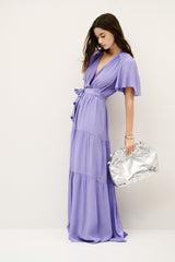 Long Pleated Dress Natalia Violet