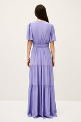Long Pleated Dress Natalia Violet