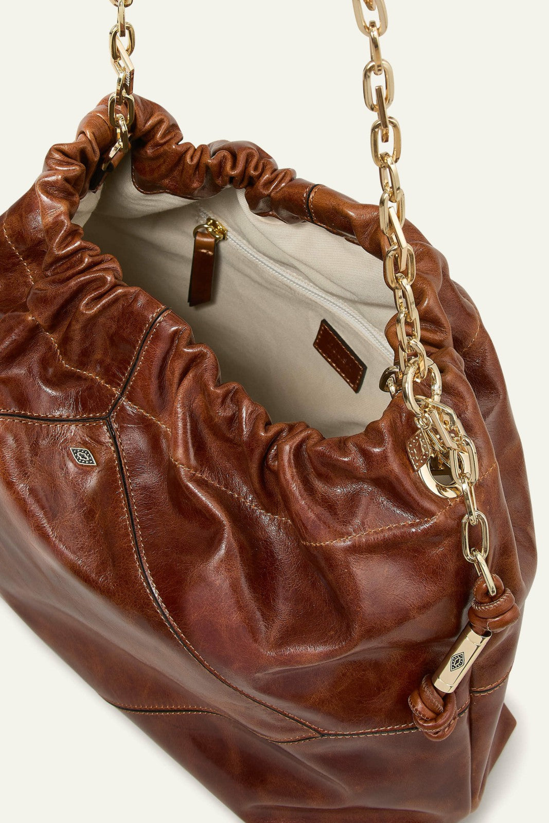 Leather Tote Bag June Marron
