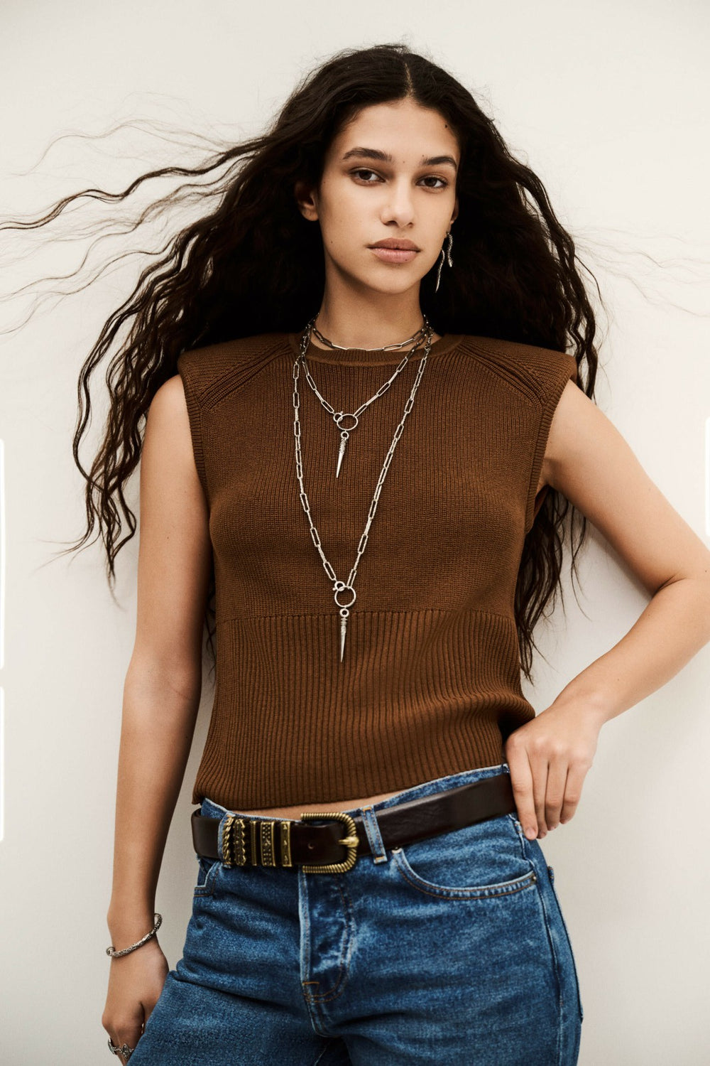 Sleeveless Top Esma Marron