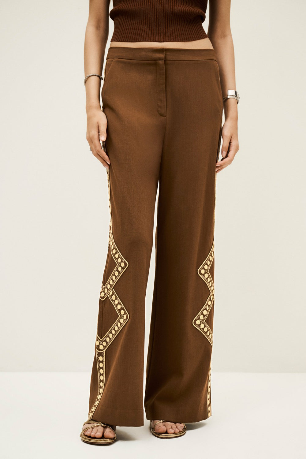 Trousers With Pockets Taos Marron