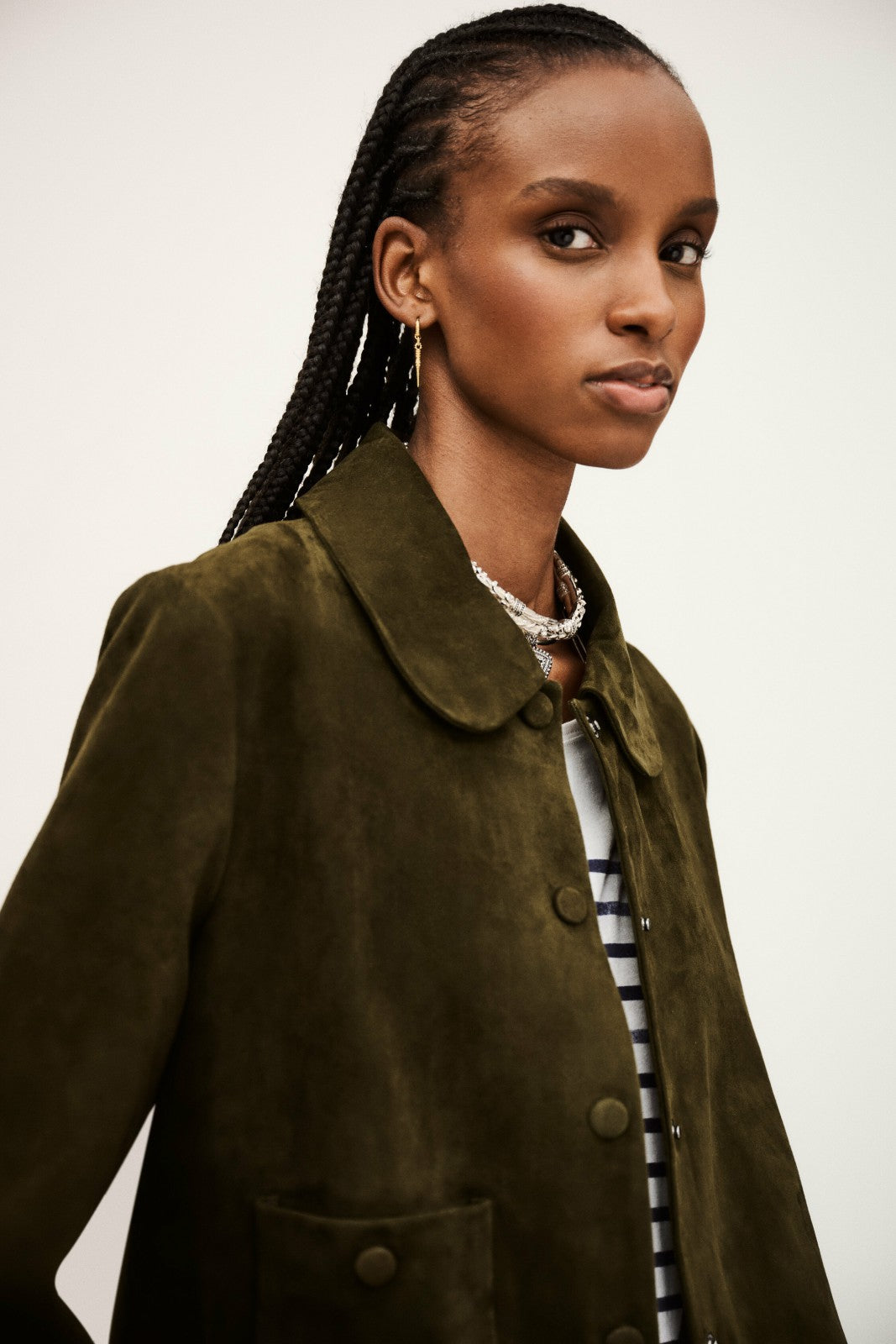 Straight-Cut Jacket Milas Kaki