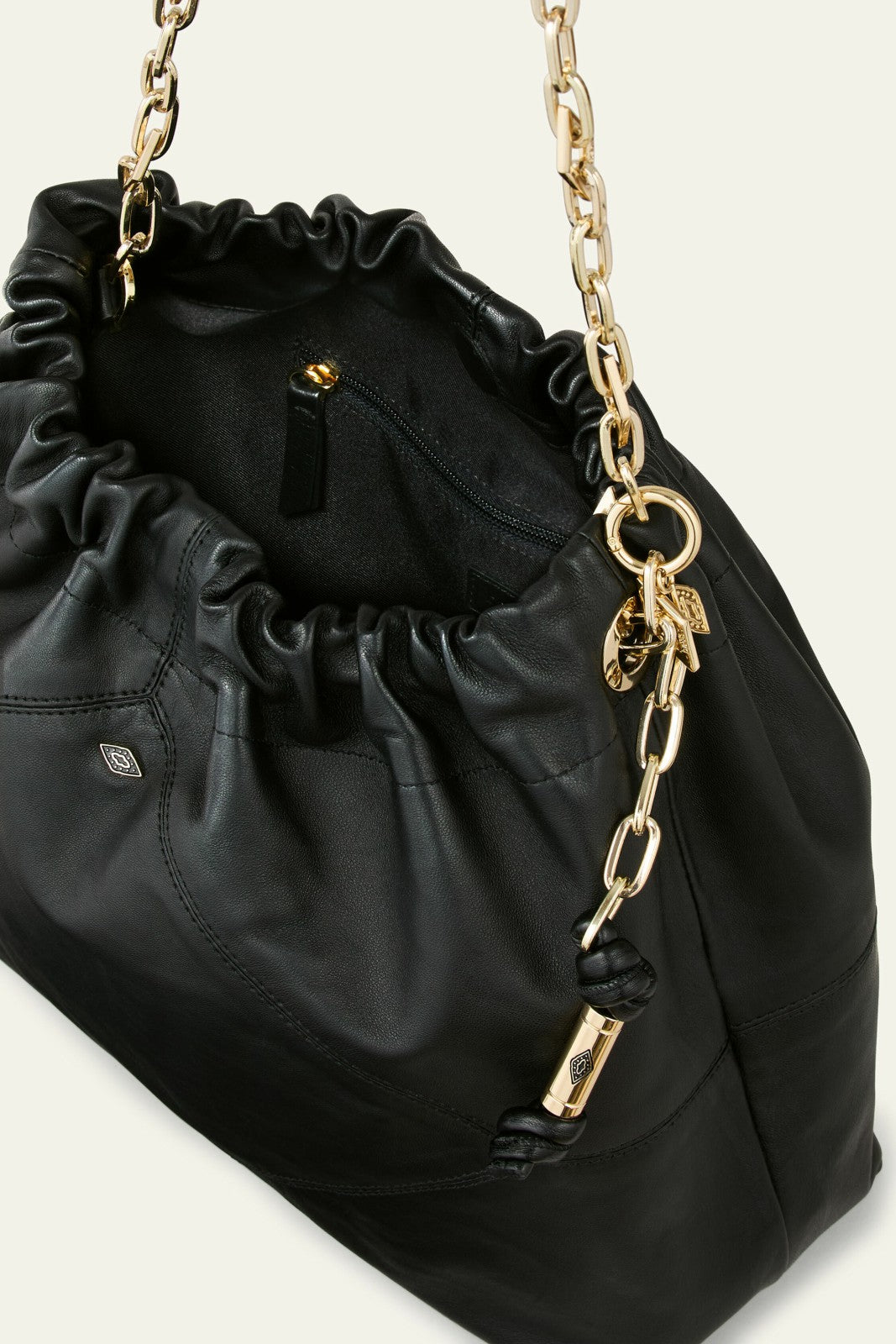 Leather Tote Bag June Noir