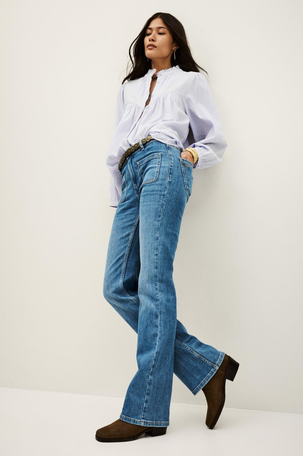 Mid-Rise Waist Jeans Ross Blue