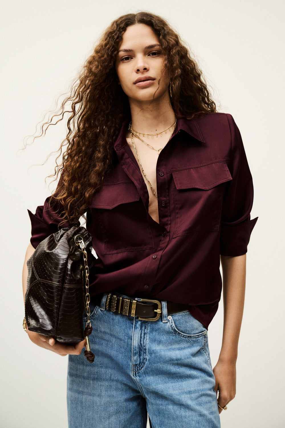 Flowing Shirt Canoli Bordeaux