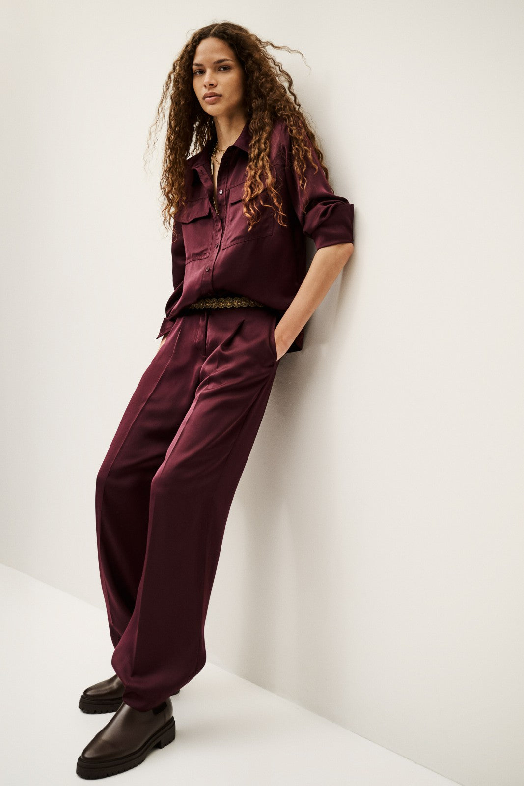 Flowing Trousers Charly Bordeaux