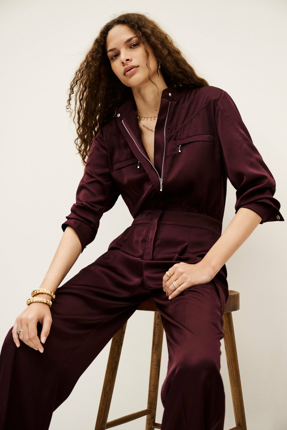 Flowing Jumpsuit Carmy Bordeaux
